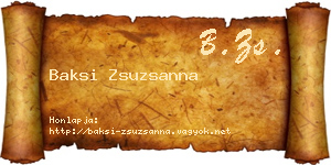 Baksi Zsuzsanna névjegykártya